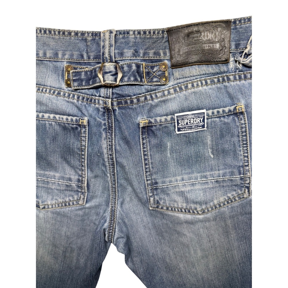 Superdry Dean Jeans Men's 30x32 Slim Fit Denim Medium Wash Whiskering Faded - Picture 11 of 15